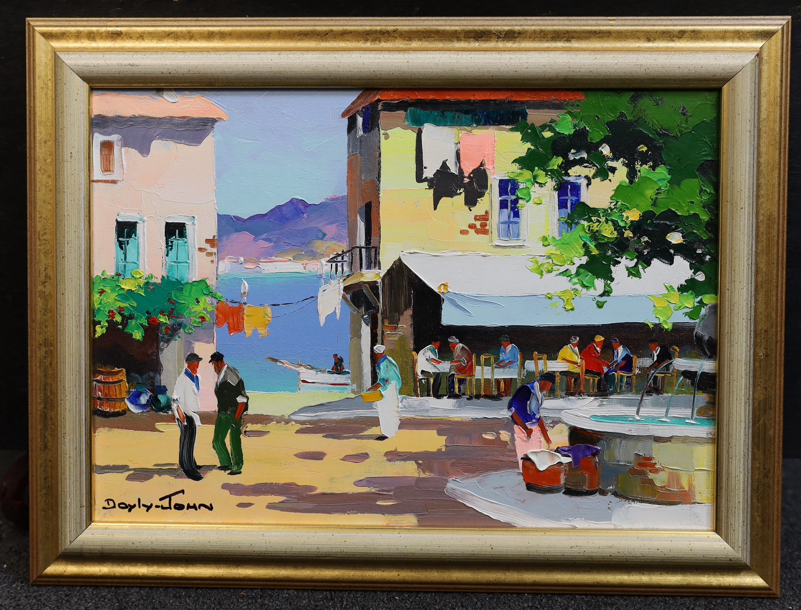 Cecil Rochfort D'Oyly-John (British, 1906-1993), 'Villefranche near Nice and Cannes, French Riviera', oil on canvas, 25 x 35cm